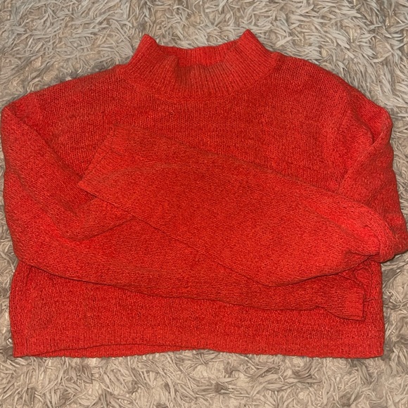 Orange Cropped Turtleneck Womens Knitted (Size M) - Picture 1 of 3